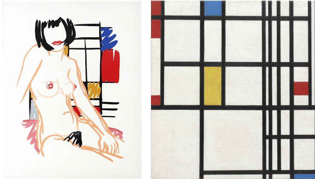 Monica Sitting with Mondrian Screenprintby Tom Wesselmann