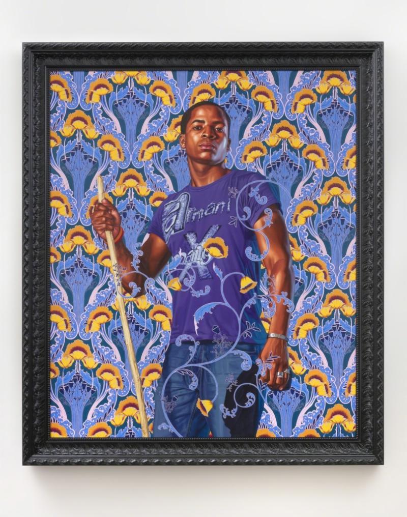 oil artwork on linen portrait of jean baptiste by Kehinde Wiley