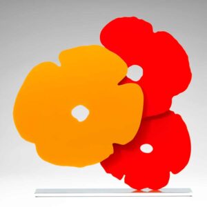 Yellow and Red Poppies shaped aluminum by Donald Sultan