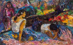 Reclining Tahitian Women painting by Vik Muniz